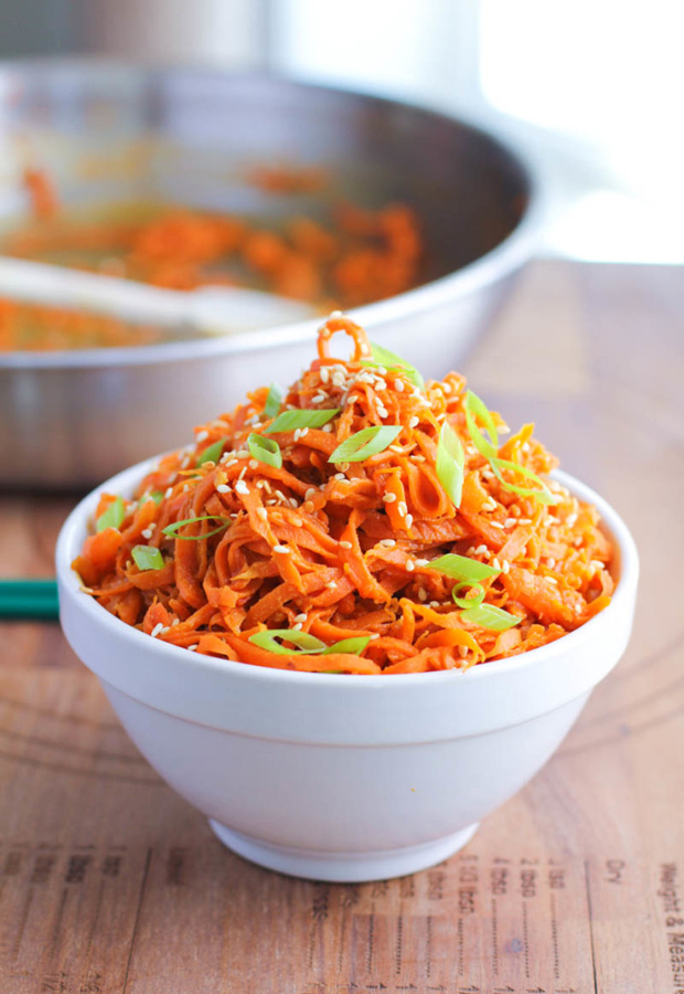 Spicy Peanut PB2 Carrot Noodles Recipe