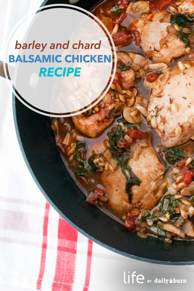Balsamic Chicken with Barley and Chard Recipe