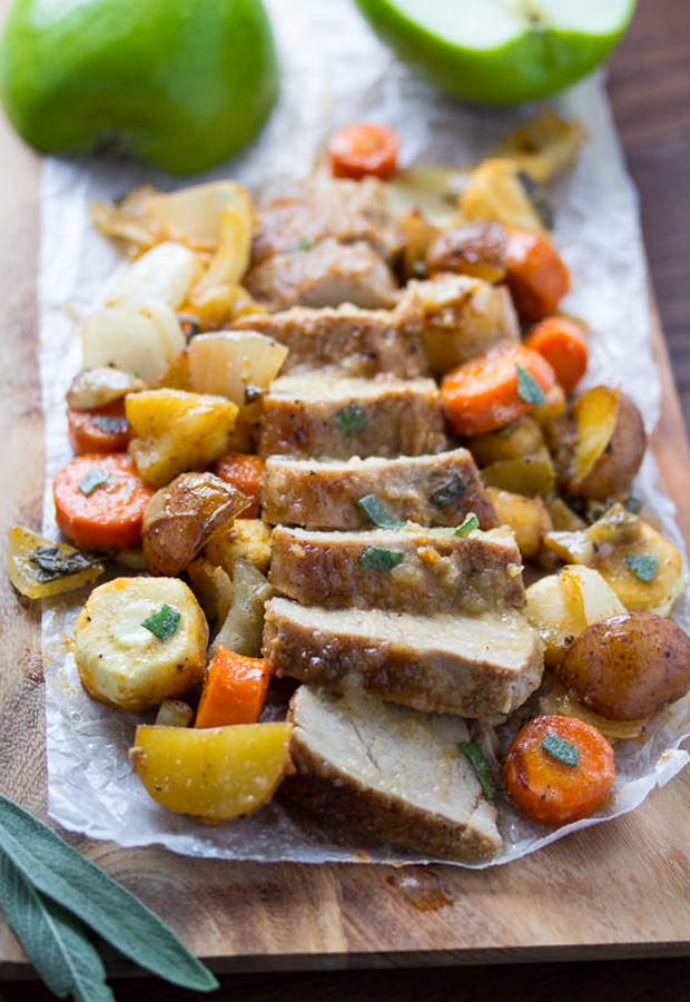 One Pot Meal Roasted Pork and Apples