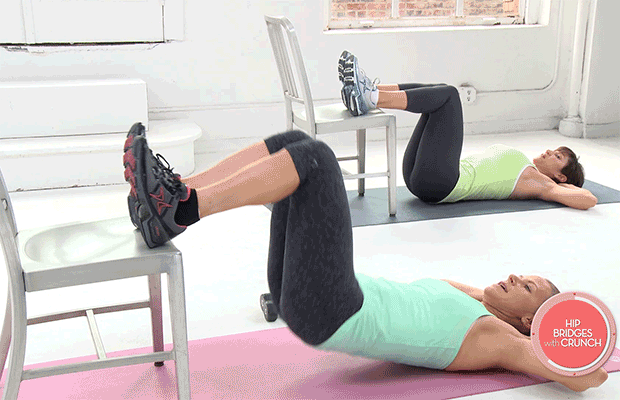Butt Exercises: Chair Crunch to Butt Lift Exercise