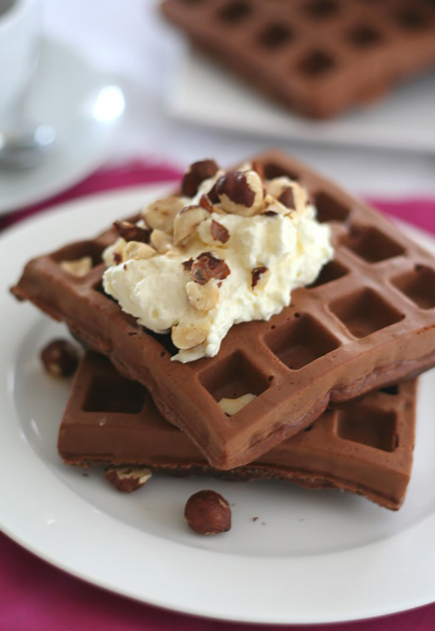 Chocolate Protein Waffles