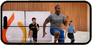 A Daily Burn 365 workout on a phone